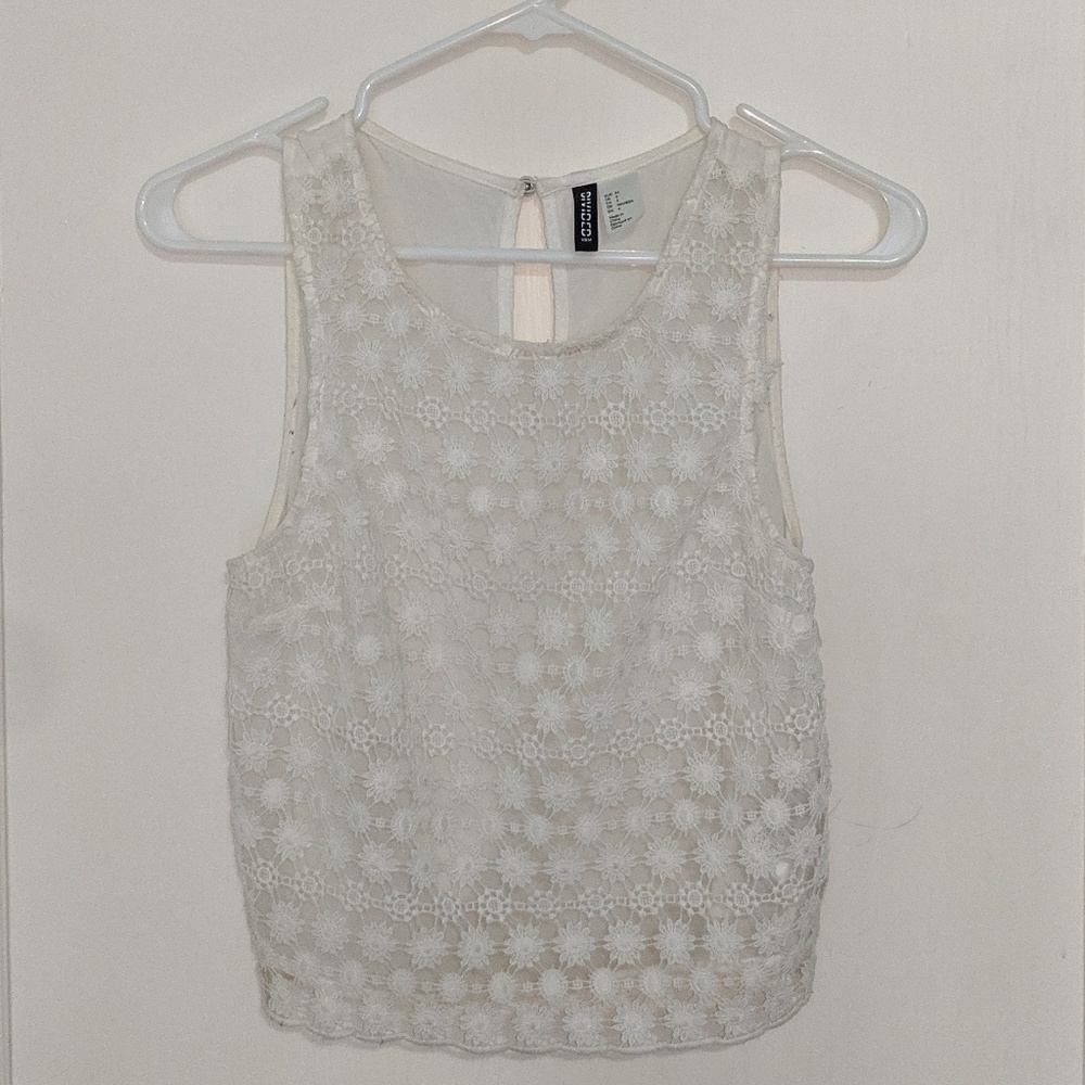 Sheer lace crop top